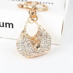 Crystal handbag with a heart - keychainSleutelhangers