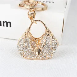 Crystal handbag with a heart - keychainSleutelhangers