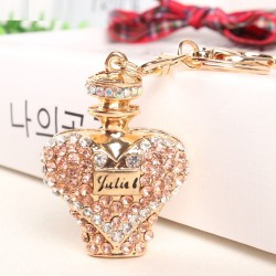 Gold crystal perfume bottle - keychainSleutelhangers