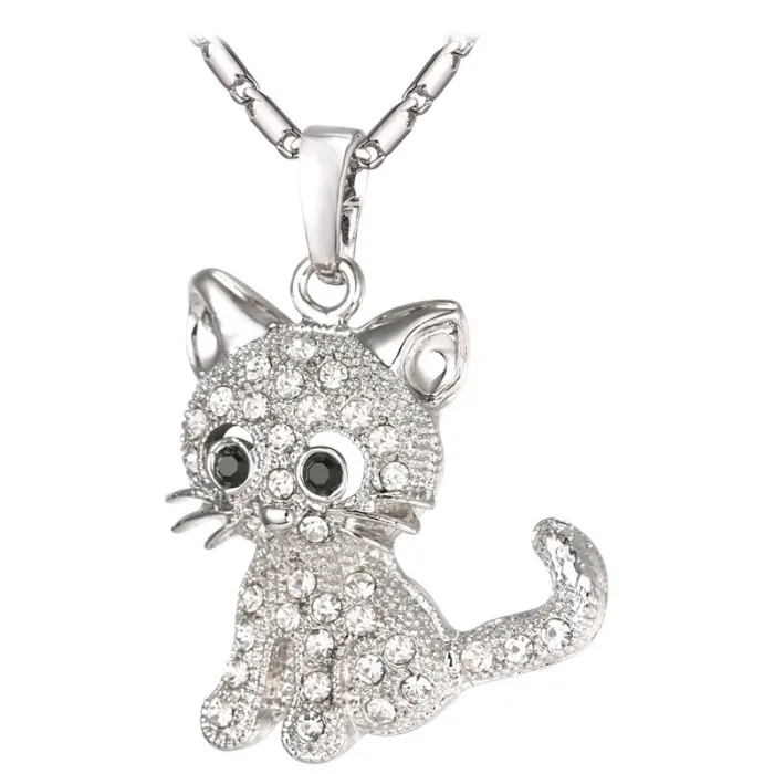 Crystal kitten - elegant necklaceHalskettingen