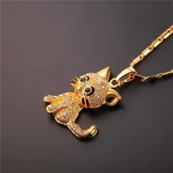 Crystal kitten - elegant necklaceHalskettingen