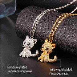 Crystal kitten - elegant necklaceHalskettingen