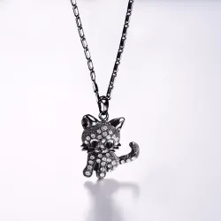 Crystal kitten - elegant necklaceHalskettingen