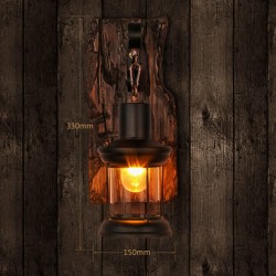 Vintage - wooden wall lamp - LED lightWandlampen