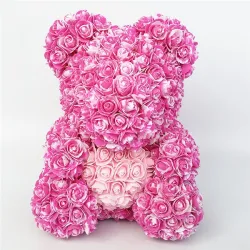 Rose bear - bear made from infinity roses with a heart - 25cm - 35cmValentine's day