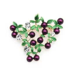 Purple cranberry - crystal broochBroches