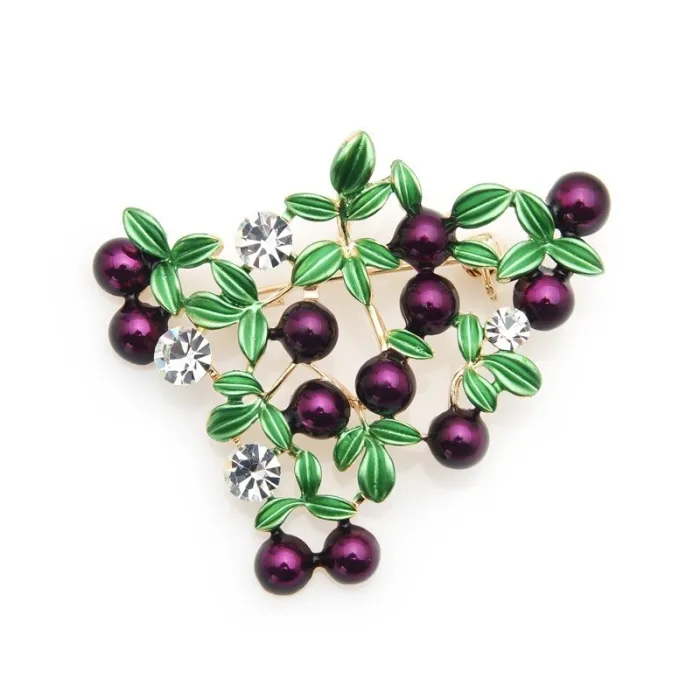 Purple cranberry - crystal broochBroches