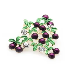 Purple cranberry - crystal broochBroches