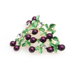 Purple cranberry - crystal broochBroches