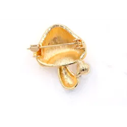 Elegante broche met paddestoel en parelBroches