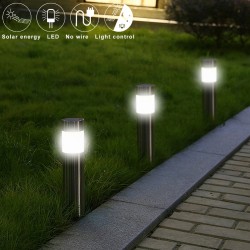 Stainless steel LED solar garden lamp - waterproof stickGarden