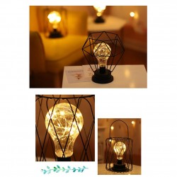 Vintage wrought iron lantern - night light - LED table lampLights & lighting